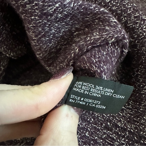 Club Monaco Marled Purple Wool Cardigan Sweater - Picture 5 of 6